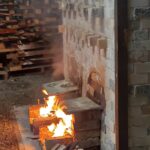 Wood firing images of kiln